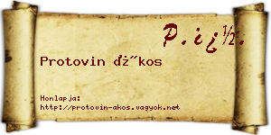 Protovin Ákos névjegykártya